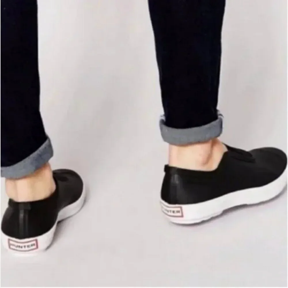 Hunter Original Plimsoll Slip-On Black Rubber Sneaker Size 7